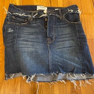 DESIGNER FRAME dark wash blue jean skirt